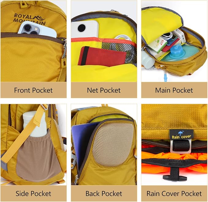 Small Hiking Backpack With Rain-cover, 20L Travel Backpacks - Image 4