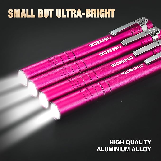 WORKPRO LED Pen Light, Aluminum Pen Flashlights, Pocket Flashlight - Image 4