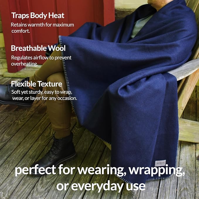 Military Style Wool Blanket – Cushioned, Breathable, Warm & Washable – - Image 3