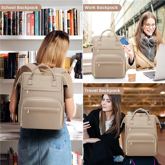 LOVEVOOK Leather Laptop Backpack - Image 6