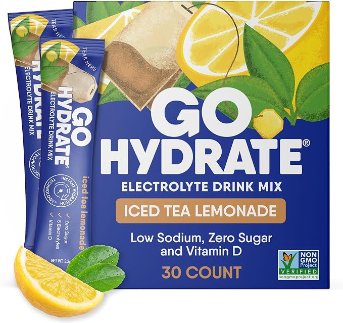 GoHydrate Low Sodium Electrolytes Powder Packets Sugar Free by GoHydrate
