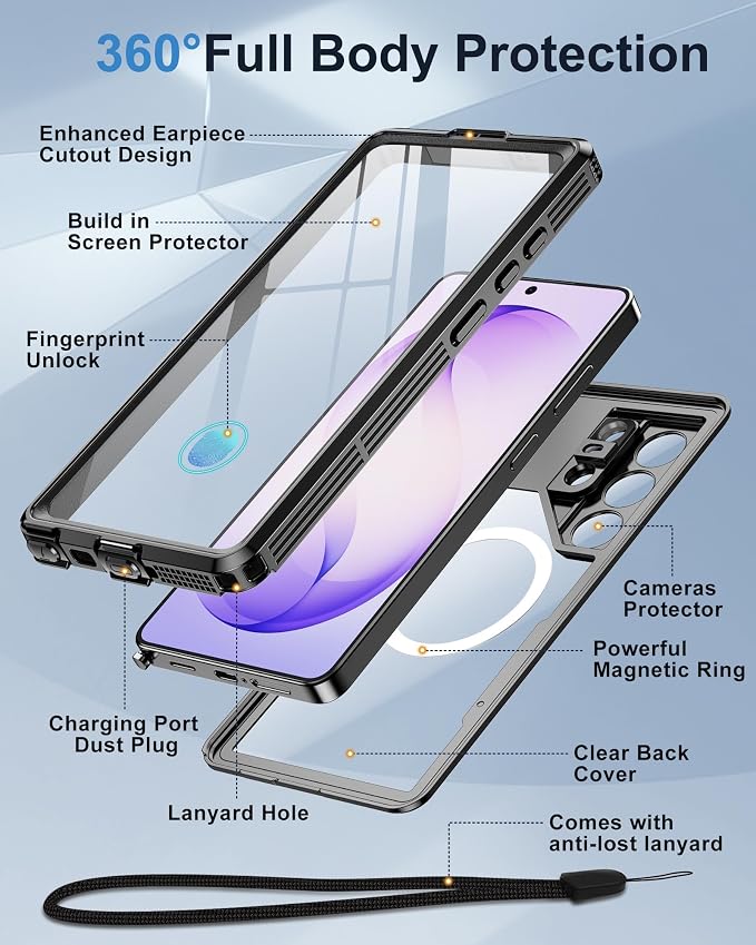 for Samsung Galaxy S26 Ultra Waterproof Case, Magnetic Heavy Duty Military - Image 5