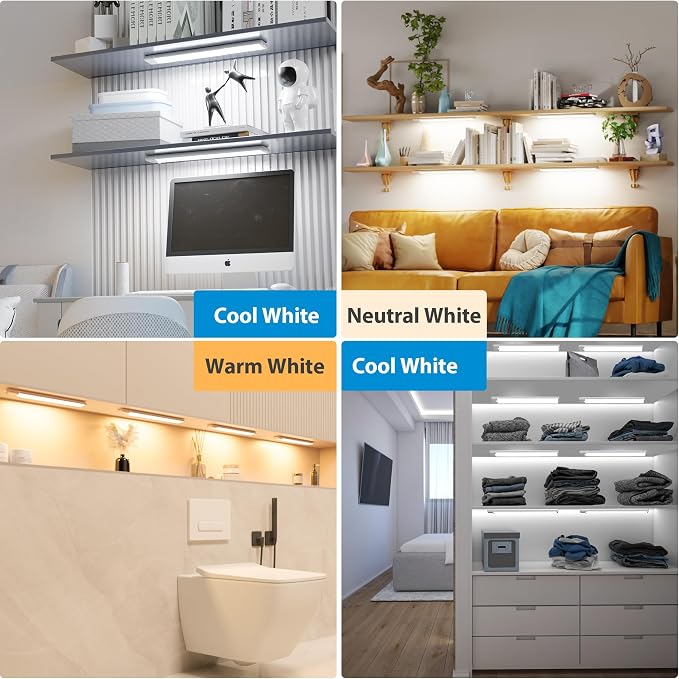 5-Pack Motion Sensor Under Cabinet Light, 3 Color Temperature Dimmable - Image 6