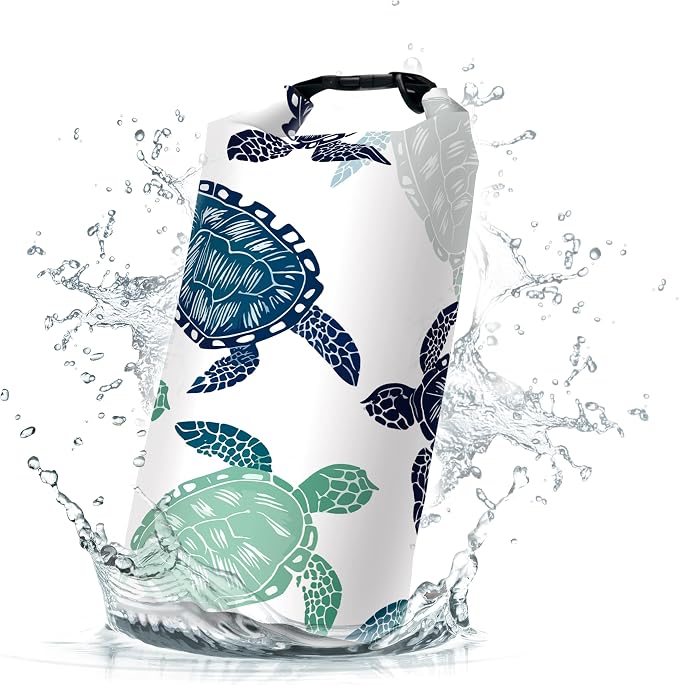 Waterproof Dry Bag, Roll Top Sea Turtle Small Waterproof Backpack by Cliduli