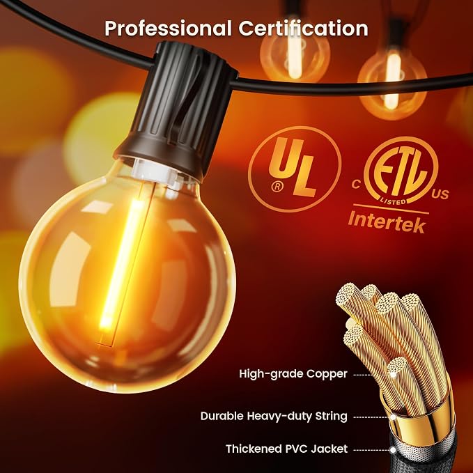 OHLUX Outdoor String Lights, 150FT Patio Lights - Image 4
