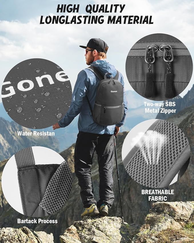 Gonex Ultra Lightweight Packable Backpack 20L Daypack Handy Foldable Camping - Image 4