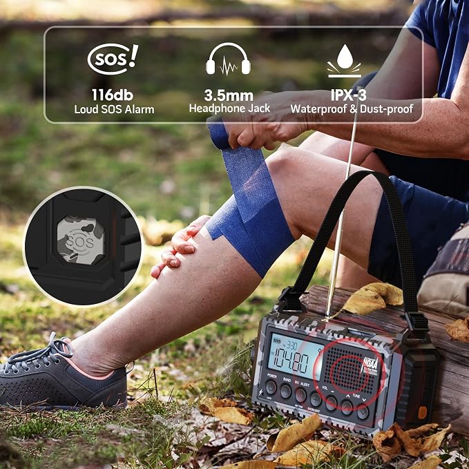 Mesqool Emergency Radio AM/FM/SW/NOAA Weather Radio, 12000 Battery Powered - Image 4