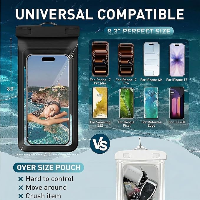 Waterproof Phone Pouch, with Interior Card Pocket, Large Waterproof Phone Case - Image 2