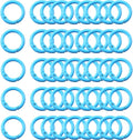 Carabiner Clip 48Pcs Turquoise Metal Key Ring Clip Circle Keychain Rings Bulk by KJMLDIY