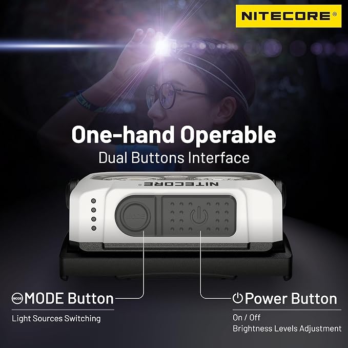 Nitecore NU21 360 Lumen Ultra Lightweight Outdoor Headlamp Dual Beam USB-C - Image 5