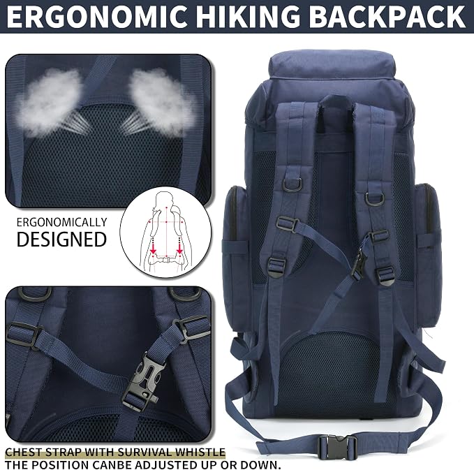 Hiking Backpack for Men 70L/100L Camping Backpack Military Rucksack Molle 3 - Image 5