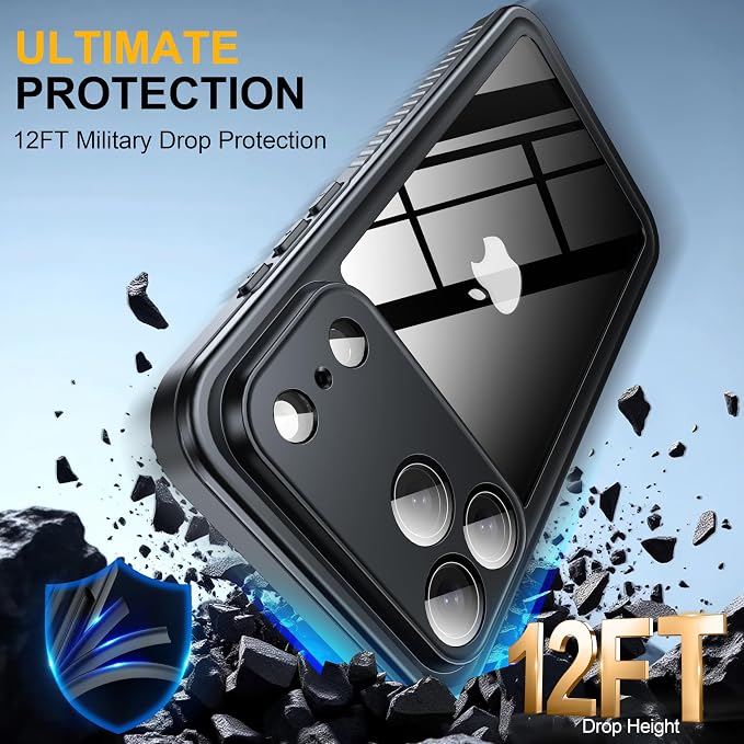 ANTSHARE for iPhone 17 Pro Max Case, IP68 Waterproof Shockproof Case, - 12 FT - Image 4