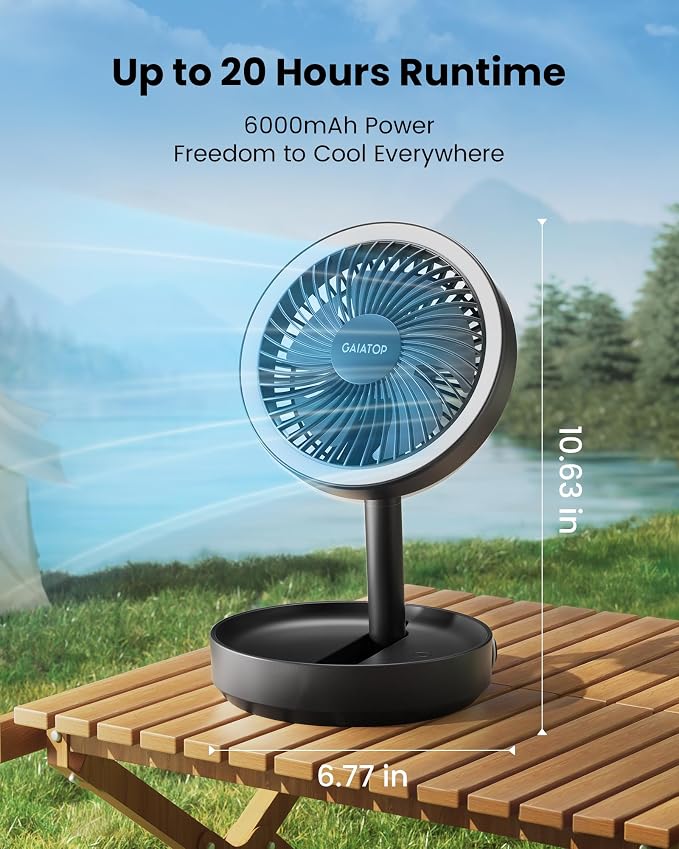 Gaiatop Foldable Small Desk Fan - Image 3