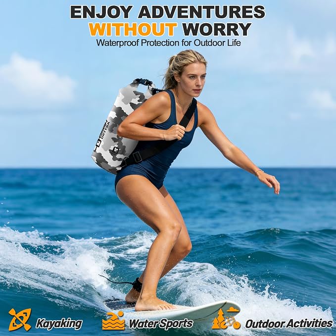 Waterproof Dry Bag, 5L/10L/20L/30L/40L Roll Top Lightweight Storage Backpack - Image 7