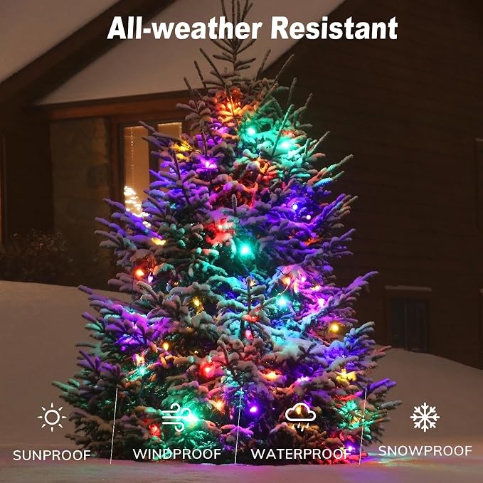 Solar String Strawberry Lights Outdoor 100 LED 40Ft Multi-Color Christmas Fairy - Image 4