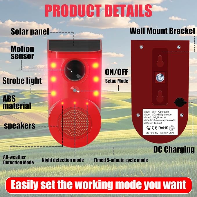 Solar Motion Sensor Alarm Device - Image 9
