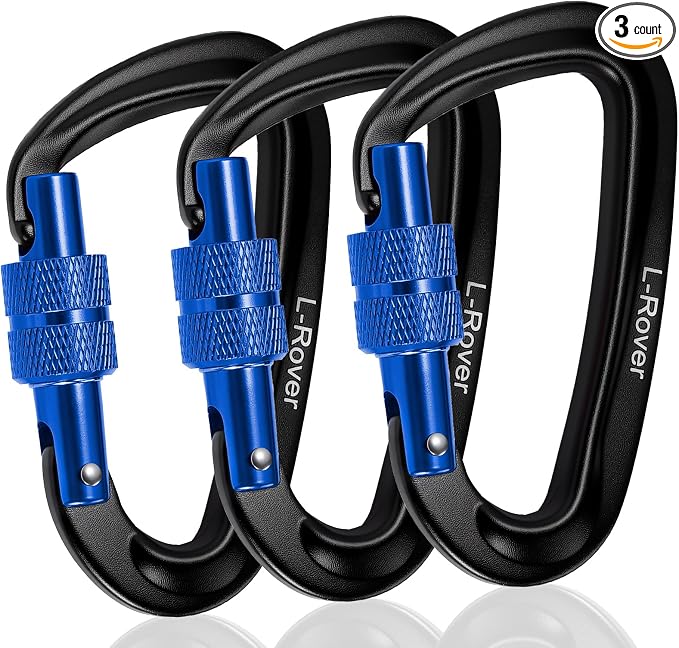 3 Heavy Duty Carabiner Clips 12kN-Lightweight Locking Carabiners by Ultra+Sturdy+Carabiner