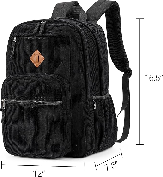 ZORFIN 26L Backpack for College, and Travel: Corduroy Bookbag - Image 3