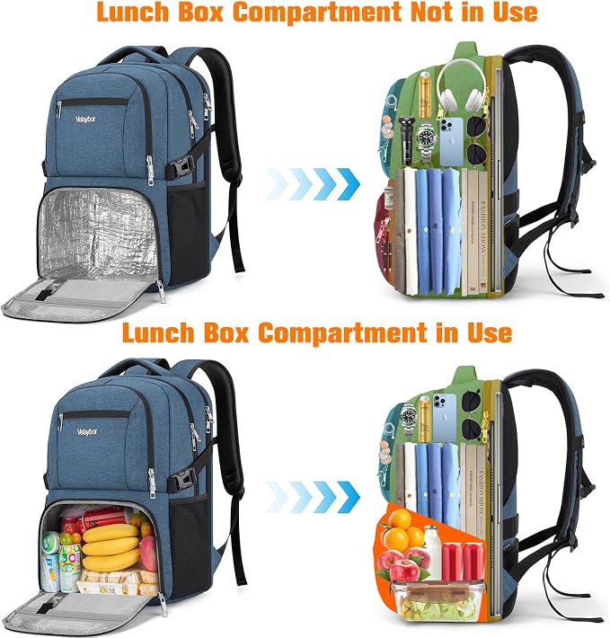 Insulated Lunch Backpack Fit 17" Laptop, Work Backpack - Image 5