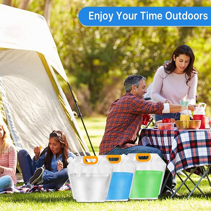 12 Pack Collapsible Water Container Bag 1.3 Gallon Emergency Foldable Water - Image 7