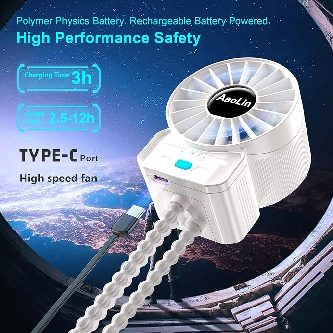 multifunctional USB rechargeable portable stroller small fan 4 speed 6600rpm - Image 4