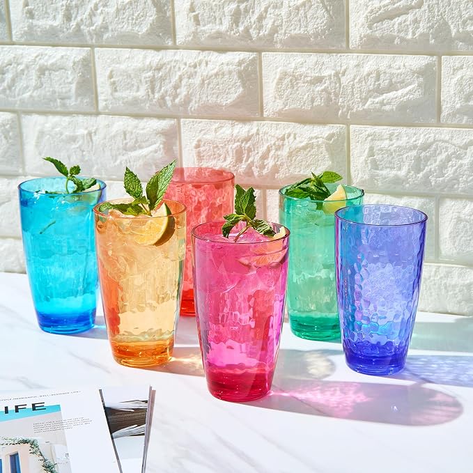 Khen Iceberg Plastic Reusable Drinking Glasses Restaurant Cups Style 19 oz - Image 5