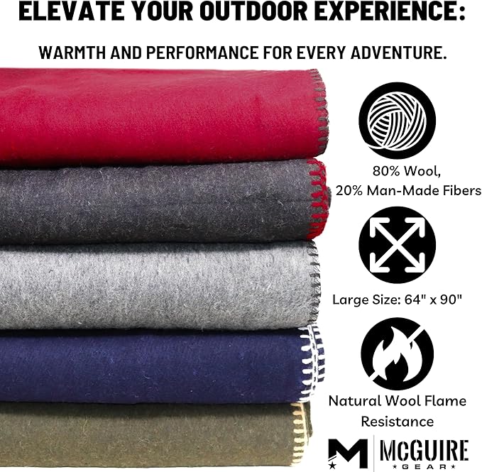 M MCGUIRE GEAR Heavy Duty Wool Blanket, and First Aid Use – Mil-Spec, Fire - Image 6