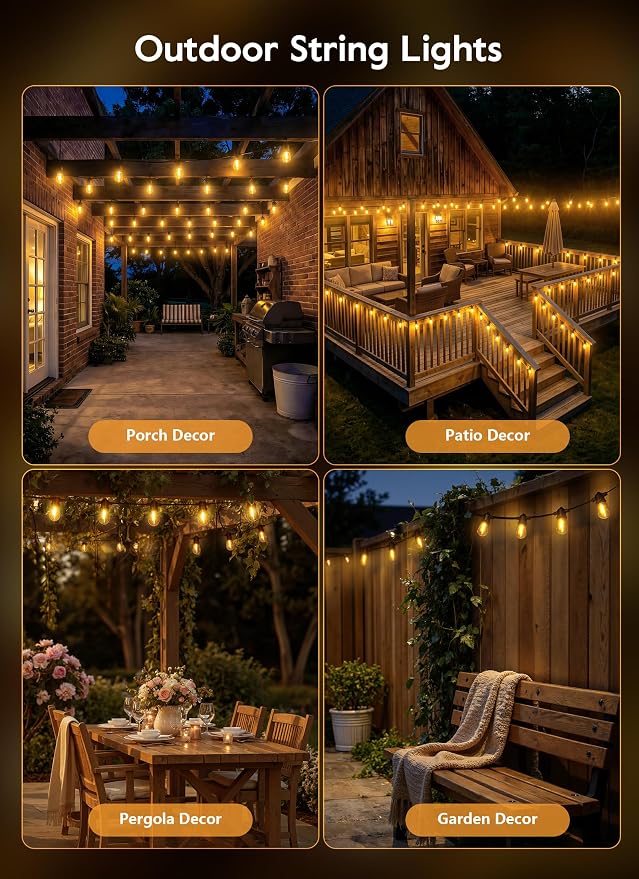 Minetom 100FT Solar-String-Lights-Outdoor-Waterproof, 31+2LED S14 Shatterproof - Image 6