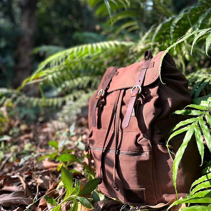 AUGUR High Capacity Canvas Vintage Backpack - Image 7