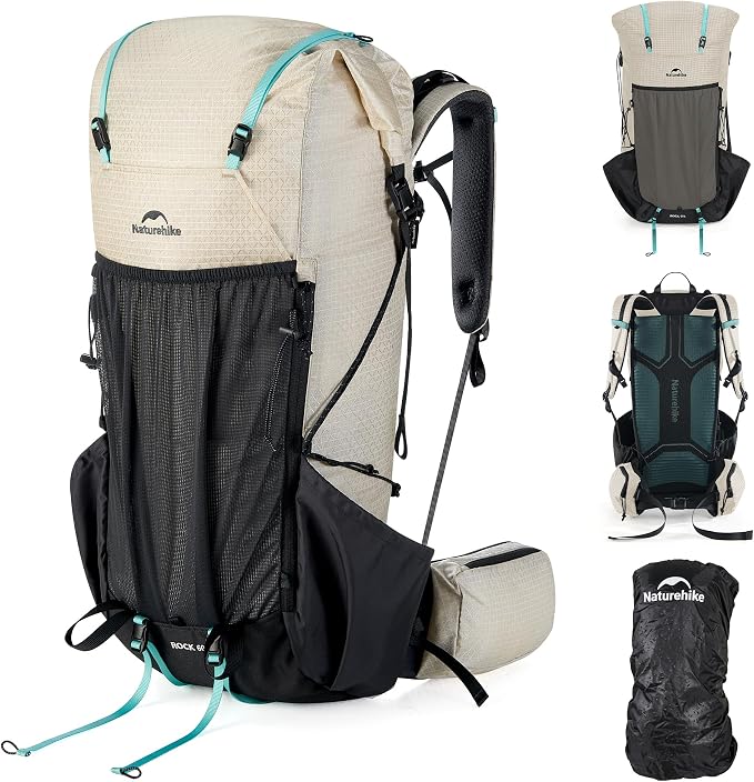 Naturehike 60L Rock 2.0 Upgraded Internal Frame Hiking Backpack by Naturehike