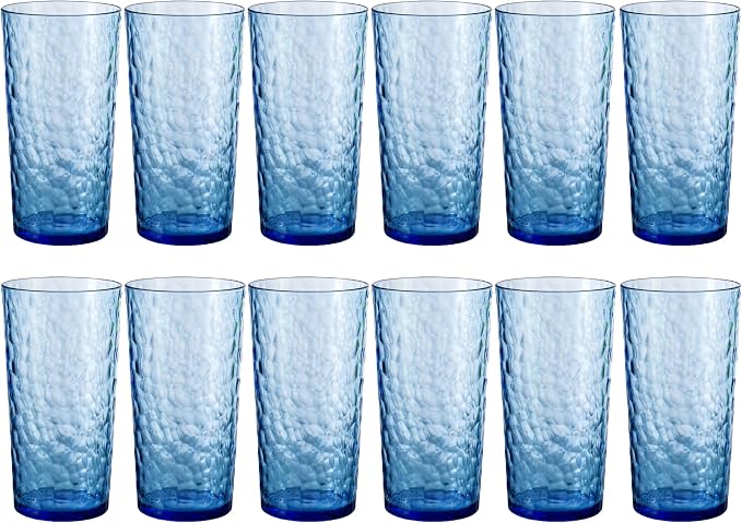 24-ounce Plastic Tumblers, Acrylic Drinking Glasses High-Balls, Reusable by ZAINCA