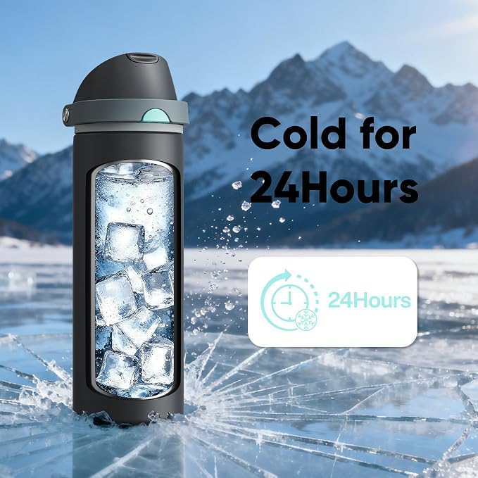 Insulated Water Bottle with Straw - Image 7