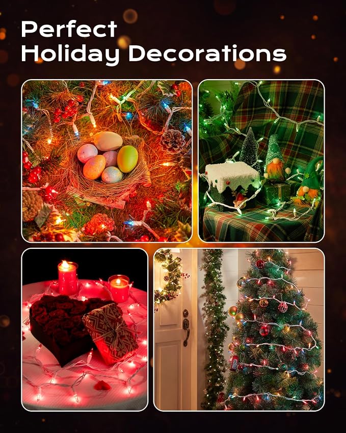 Brightown Clear Christmas String Lights, 200-Count 51.5ft Incandescent Bulb - Image 8