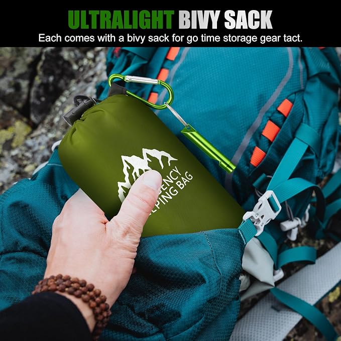 Oudain 2 Pcs XL Emergency Sleeping Bag 94.5" x 49.2" Waterproof Survival - Image 5