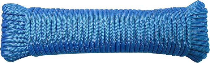 Paracord Rope, Reflective III Parachute Cord 7 Strand Core 550lb, 100ft Blue by LUOPUTUO