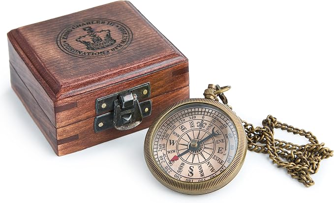 Handmade Antique Vintage Brass Compass | Exquisite Nautical Compass | Home - Image 3