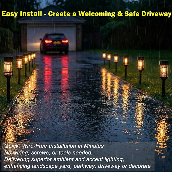 ILANCK Solar Lights Outdoor Waterproof, 8 Pack 21" Solar Pathway Lights - Image 8