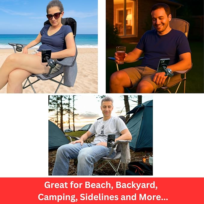 Maxby Camping Chair Phone Holder, MagSafe Compatible Magnetic Phone Mount Clamp - Image 5