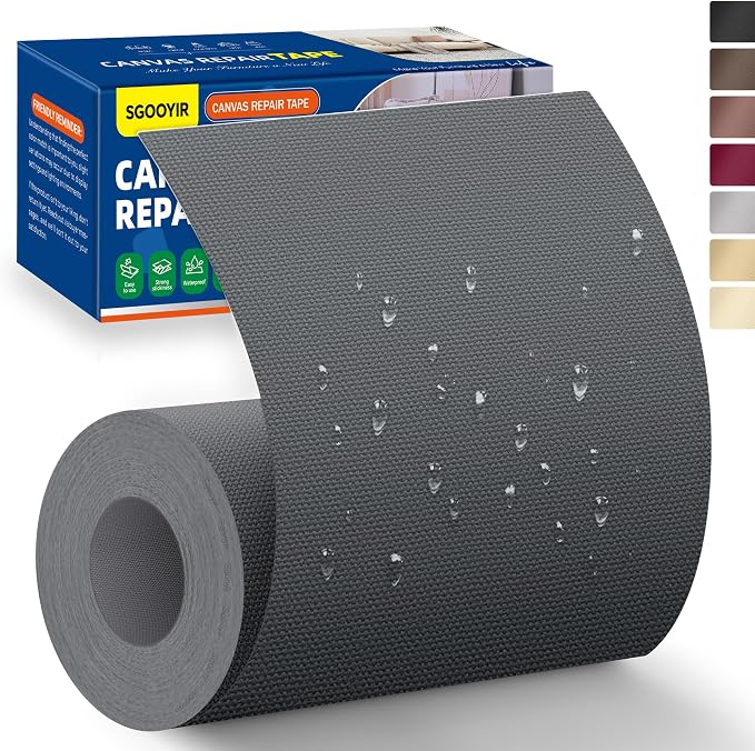Self-Adhesive Canvas Repair Tape, Fabric Patch Repairs Kit by Sgooyir