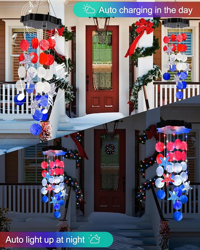Toodour Solar Decorative Lights Outdoor, Solar Wind Chimes Outside Decorative - Image 4