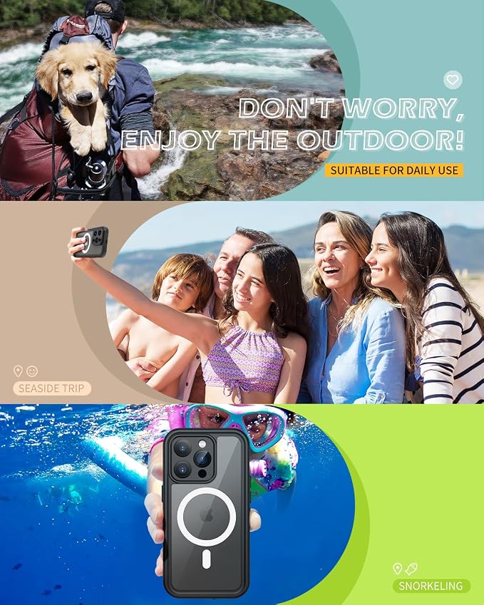 Lanhiem Magnetic for iPhone 14 Pro Max Case, Waterproof Dustproof Case - Image 7