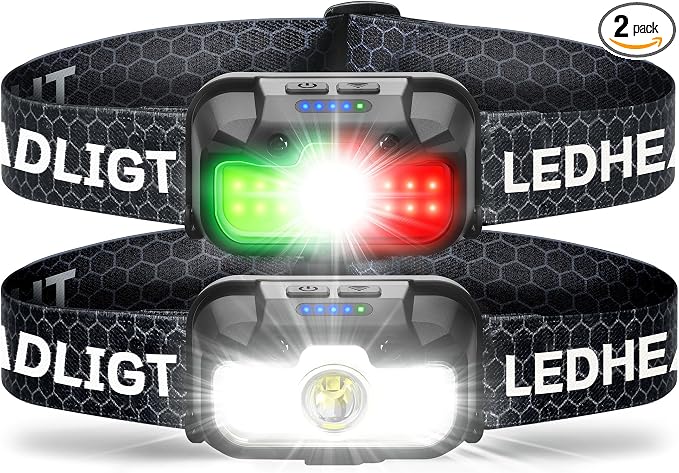 HOKOILN 2-Pack LED Headlamp Rechargeable by HOKOILN