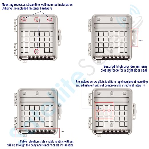 SatelliteSale Weatherproof Junction Box Heavy Duty Enclosure 8x7x2 Inches - Image 2
