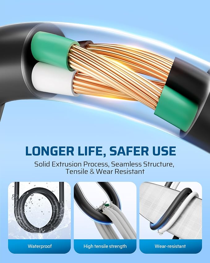 DEWENWILS 3Ft Outdoor Extension Cord, Short Extension Cord 16 AWG SJTW - Image 5