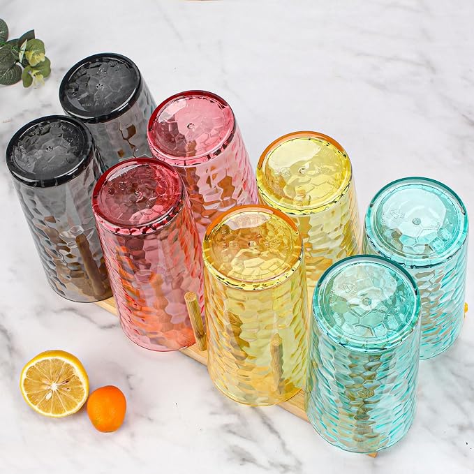 BPA-Free Plastic Tumblers 8 Pack | Reusable Dishwasher Safe | Stackable - Image 6