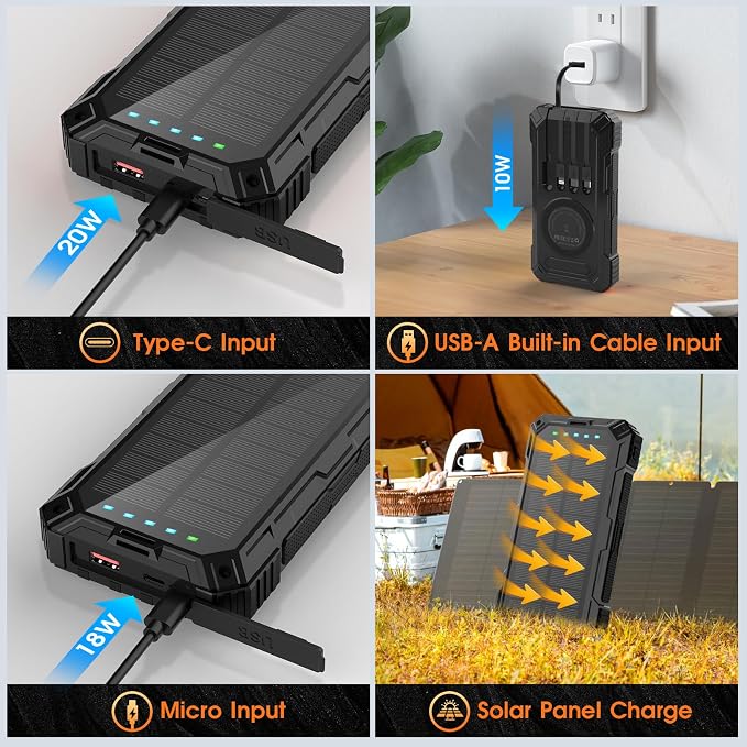 Solar Power Bank, 49800mAh Wireless Portable Phone Charger - Image 6