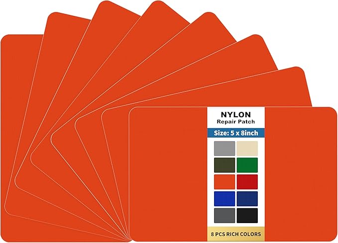 KING MOUNTAIN Self Adhesive Nylon Fabric Repair Patch, 5×8 Inches 8 Pcs by ForABetterHomeLife