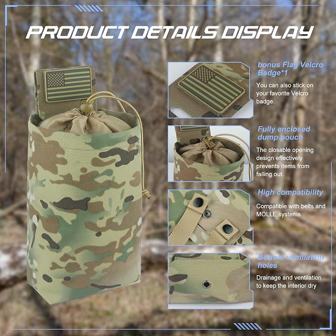 Tactical Dump Pouch for Battle Belt & MOLLE Systems | Foldable Mag Pouch - Image 6