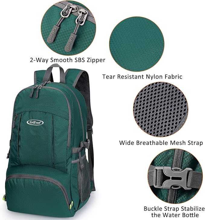 G4Free 40L Lightweight Packable Hiking Backpack, Waterproof Travel Daypack - Image 5