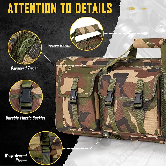 DULCE DOM 32/36/42/48/52 inch Double Rifle Case Soft Gun Bag - Image 5